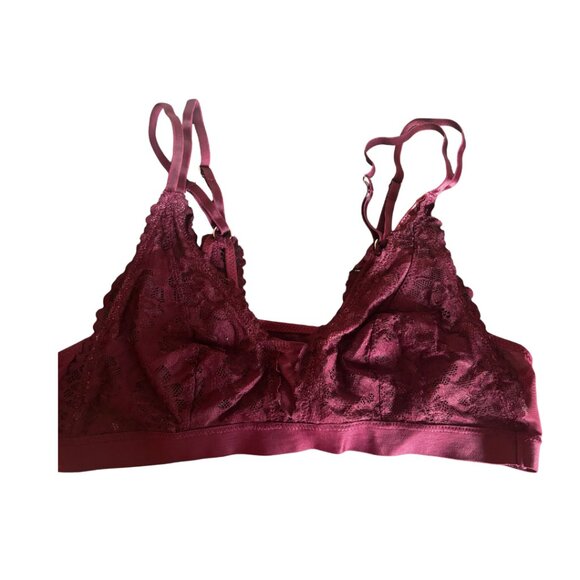 169. Aerie Maroon Lace Bralette – Size Large, Soft & Stretchy Fit - Picture 1 of 3